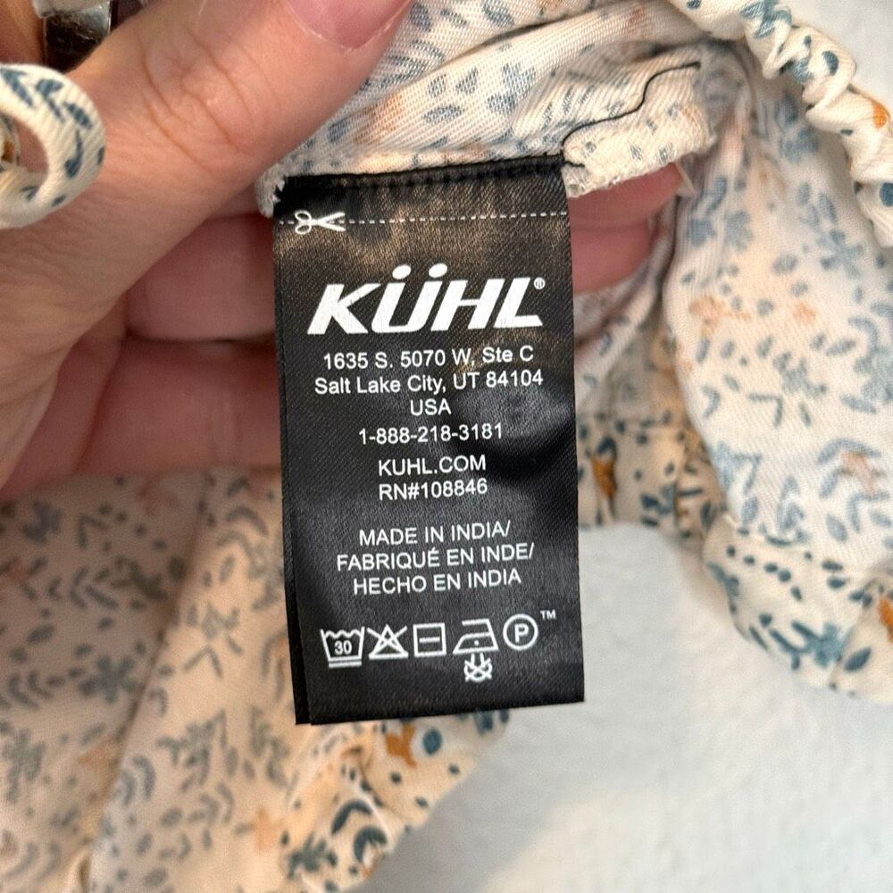 Kuhl Liliana Short Sleeve Natural Floral Blouse Size XL - Picture 6 of 12